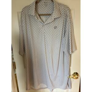 Peter Millar Polo Shirt Mens XXL 2XL Summer Comfort Skull Print White Golf